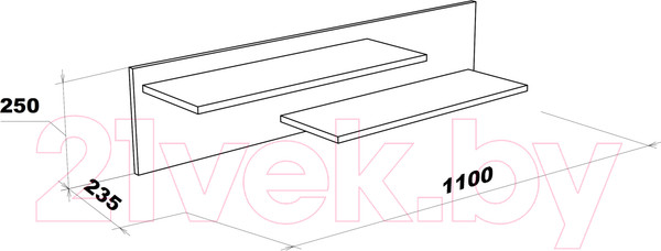Изображение товара Полка НК Мебель Gloss / 71373116 (белый/белый глянец)