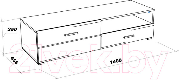 Изображение товара Тумба НК Мебель Gloss 140 / 71373138 (белый/белый глянец)
