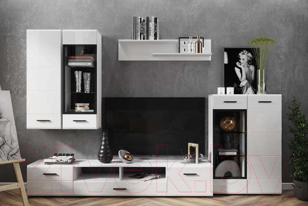 Изображение товара Тумба НК Мебель Gloss 200 / 71373115 (белый/белый глянец)