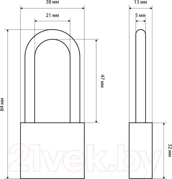Изображение товара Замок навесной Стандарт HG-340L