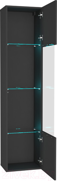 Изображение товара Шкаф навесной НК Мебель Point тип-42 / 71774456 (черный/черный глянец)