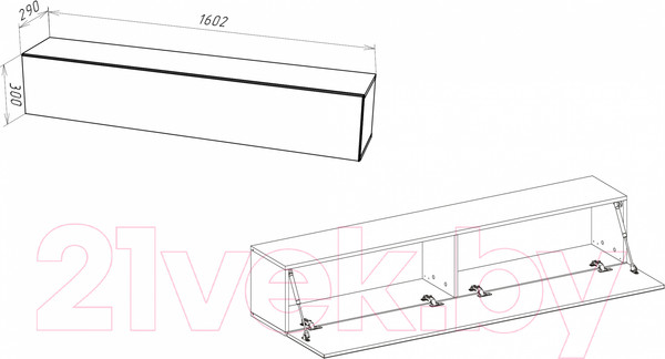 Изображение товара Шкаф навесной НК Мебель Point тип-50 / 71774459 (черный/черный глянец)