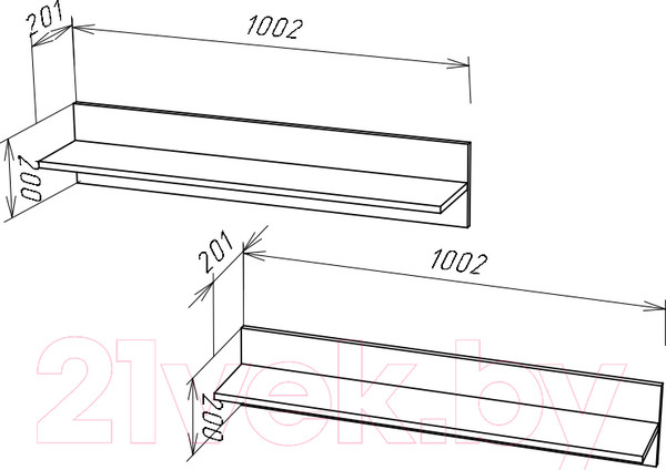 Изображение товара Комплект полок НК Мебель Point / 71774471 (черный)