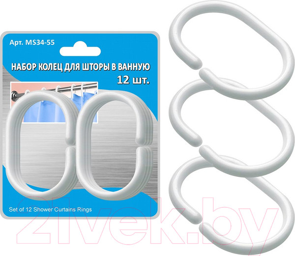 Изображение товара Кольца для шторки Мультидом MS34-55 (12шт)