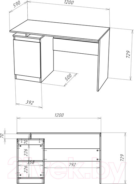 Изображение товара Письменный стол НК Мебель Stern Т-5 / 72674922 (16мм,дуб сонома)