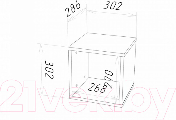 Изображение товара Полка-ячейка НК Мебель Stern Т-11 / 72674935 (16мм,дуб сонома)