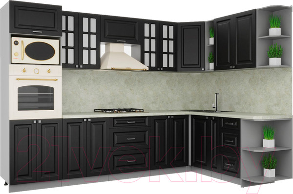 Изображение товара Кухонный гарнитур Интерлиния Мила Деко 1.88x3.0 правая (пепел/опал светлый)