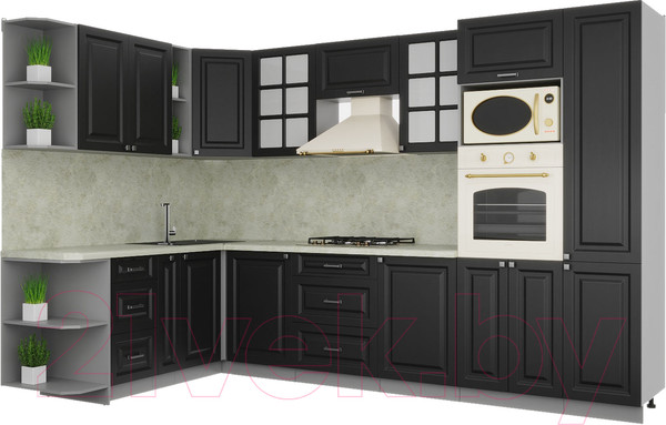 Изображение товара Кухонный гарнитур Интерлиния Мила Деко 1.88x3.2 левая (пепел/опал светлый)