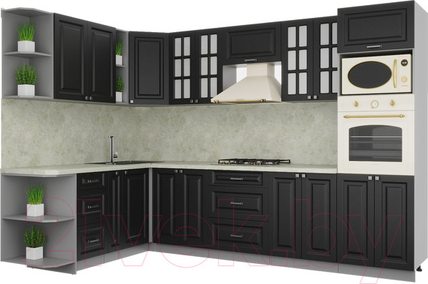 Изображение товара Кухонный гарнитур Интерлиния Мила Деко 1.88x3.0 левая (пепел/опал светлый)