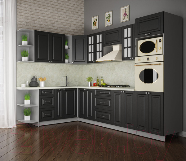 Изображение товара Кухонный гарнитур Интерлиния Мила Деко 1.88x3.0 левая (пепел/опал светлый)