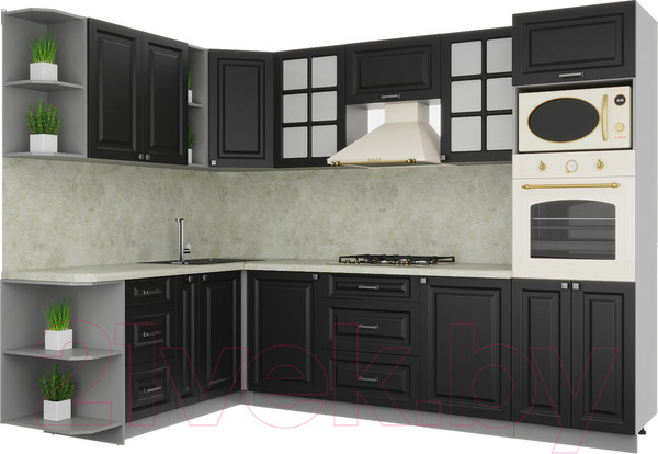 Изображение товара Кухонный гарнитур Интерлиния Мила Деко 1.88x2.8 левая (пепел/опал светлый)