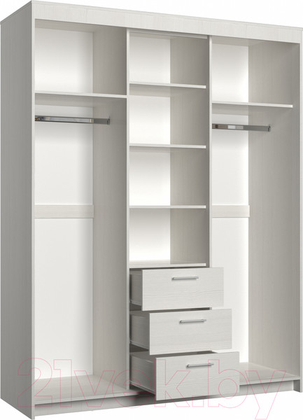 Изображение товара Шкаф-купе Евва Престиж 170 BB.2 / ПР-4D2Z3S (белый)