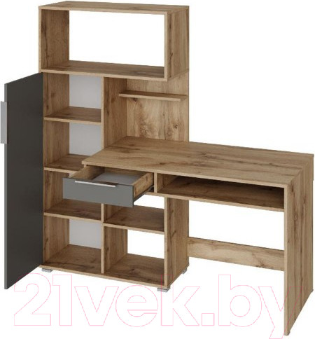 Изображение товара Письменный стол НК Мебель Квадро / 74264629 (дуб вотан/графит)