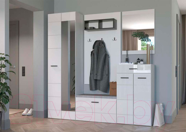 Изображение товара Вешалка для одежды НК Мебель Gloss / 73374545 (белый/черный)