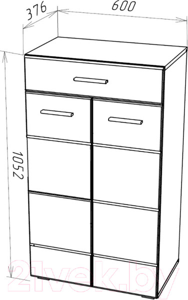 Изображение товара Тумба НК Мебель Gloss КМВ-60 / 73374543 (белый/черный)