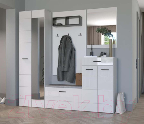 Изображение товара Тумба НК Мебель Gloss КМВ-60 / 73374543 (белый/черный)