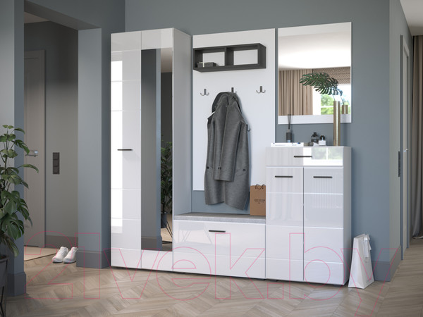 Изображение товара Шкаф НК Мебель Gloss 64x64 / 73374540 (белый/белый глянец)