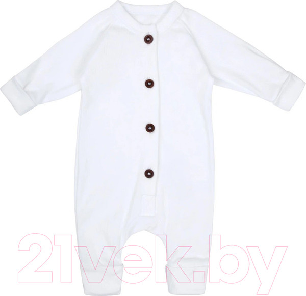 Изображение товара Комбинезон для малышей Amarobaby Fashion / AB-OD21-FS5/33-56 (молочный, р. 56)
