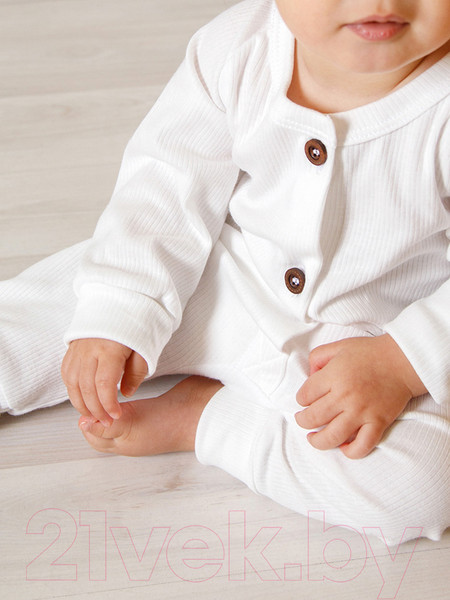 Изображение товара Комбинезон для малышей Amarobaby Fashion / AB-OD21-FS5/33-56 (молочный, р. 56)