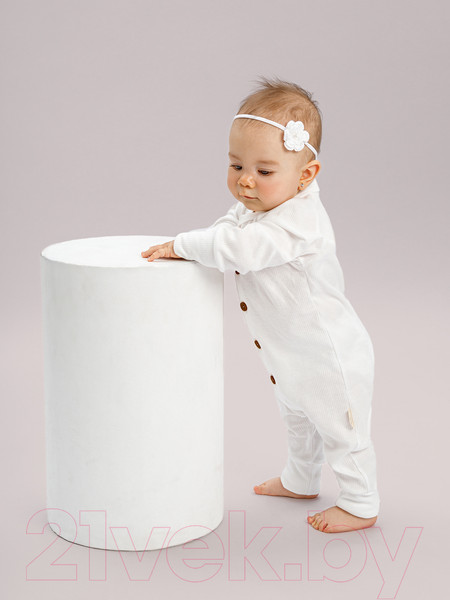 Изображение товара Комбинезон для малышей Amarobaby Fashion / AB-OD21-FS5/33-56 (молочный, р. 56)