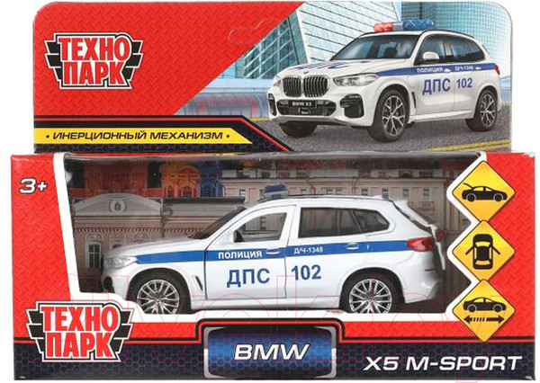 Изображение товара Автомобиль игрушечный Технопарк BMW X5 M-Sport Полиция / X5-12POL-WH