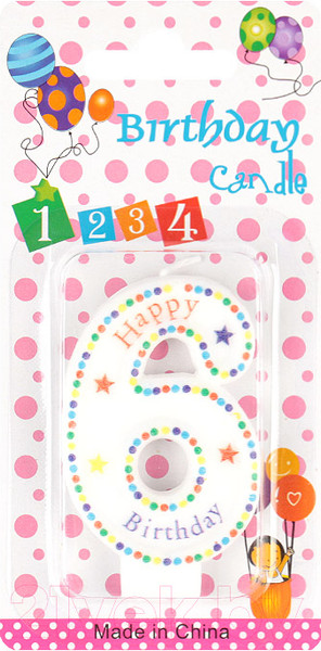 Изображение товара Свеча для торта Darvish Цифра 6 / DV-H-1112 (6)