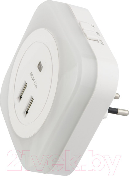 Изображение товара Ночник Uniel DTL-321 White/Sensor/2USB / UL-00007348
