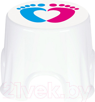 Изображение товара Табурет-подставка Эльфпласт Пенек с рисунком / EP163 (белый)