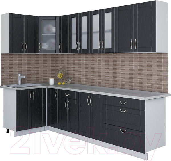 Изображение товара Кухонный гарнитур Интерлиния Мила Крафт 1.2x2.9 (дуб английский)