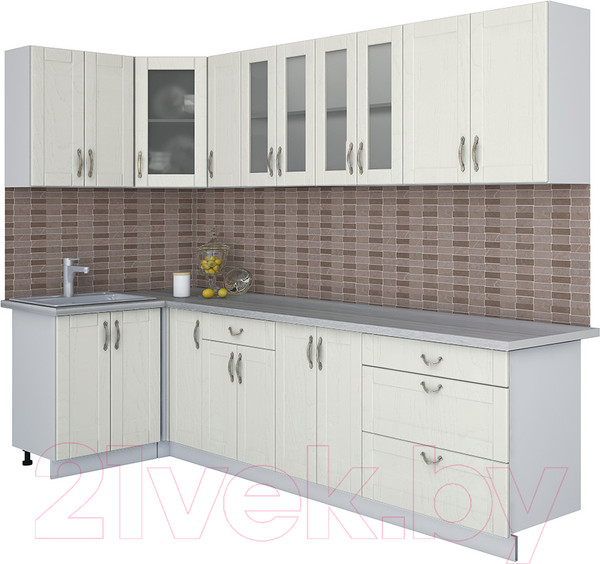 Изображение товара Кухонный гарнитур Интерлиния Мила Крафт 1.2x2.9 (дуб снежный)