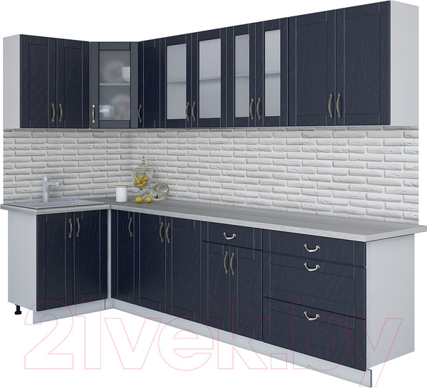 Изображение товара Кухонный гарнитур Интерлиния Мила Крафт 1.2x3.1 (дуб королевский)