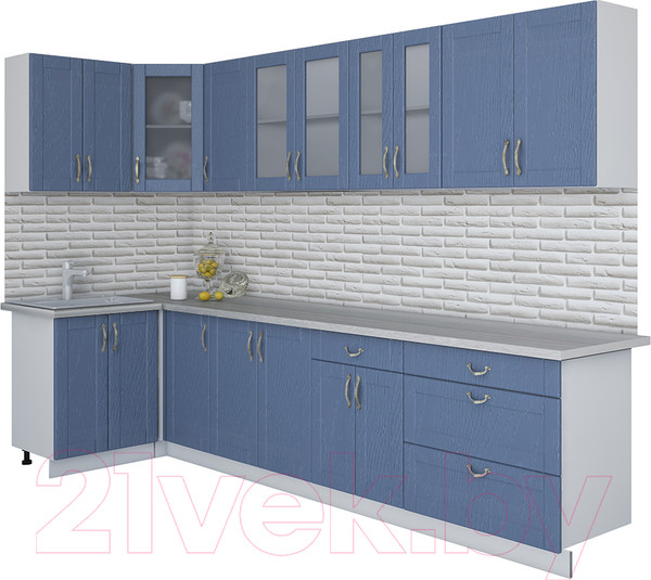 Изображение товара Кухонный гарнитур Интерлиния Мила Крафт 1.2x3.2 (дуб лазурный)