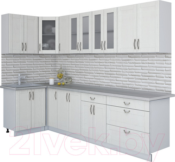 Изображение товара Кухонный гарнитур Интерлиния Мила Крафт 1.2x3.0 (дуб полярный)