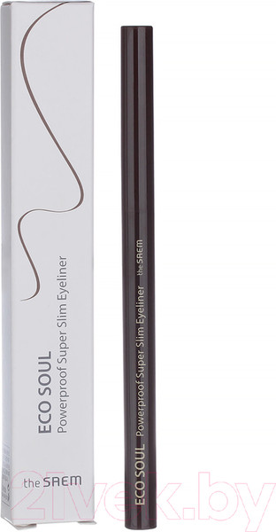Изображение товара Подводка-фломастер для глаз The Saem Eco Soul Powerproof Super Slim Eyeliner BR01 Thrill Brown (0.1г)