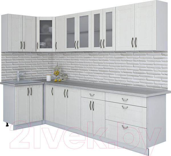 Изображение товара Кухонный гарнитур Интерлиния Мила Крафт 1.2x3.1 (дуб полярный)