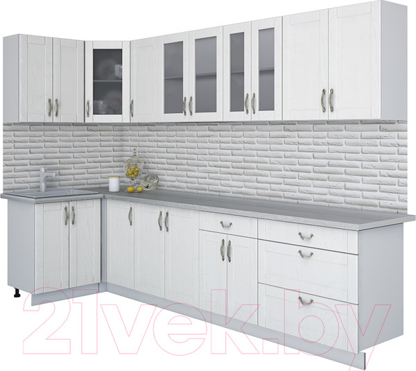 Изображение товара Кухонный гарнитур Интерлиния Мила Крафт 1.2x3.2 (дуб полярный)