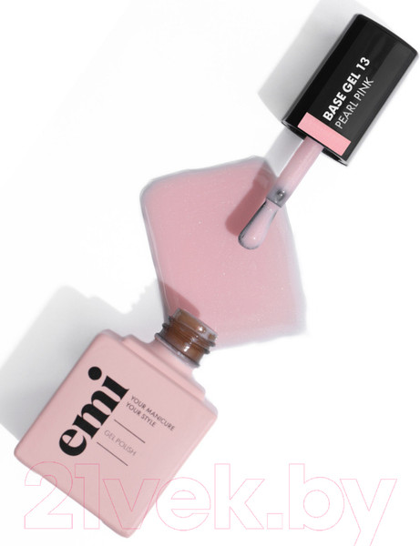 Изображение товара База для гель-лака E.Mi E.MiLac Base Gel Жемчужно-розовый №13 (15мл)