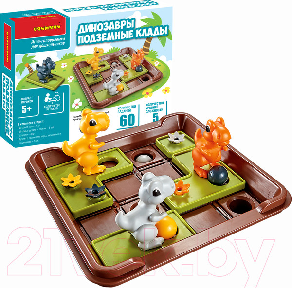 Изображение товара Развивающая игра Bondibon Динозавры. Подземные клады / ВВ5285