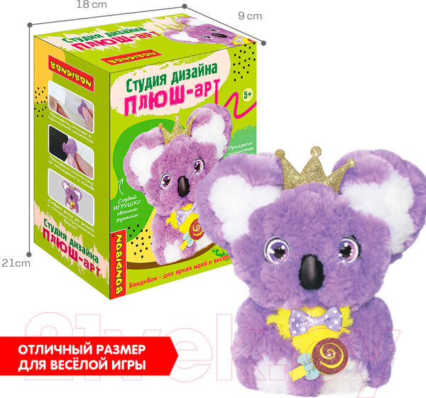 Изображение товара Набор для творчества Bondibon Студия дизайна Плюш-арт Коала / ВВ5362