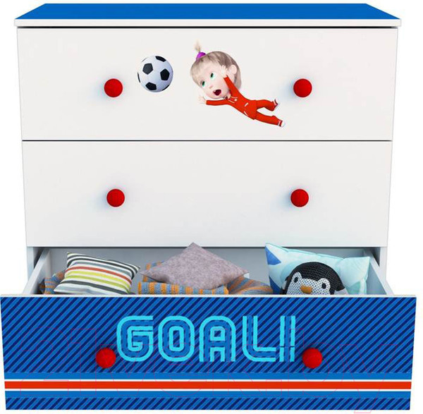 Изображение товара Комод Polini Kids Fun 3290 Маша и Медведь (синий)