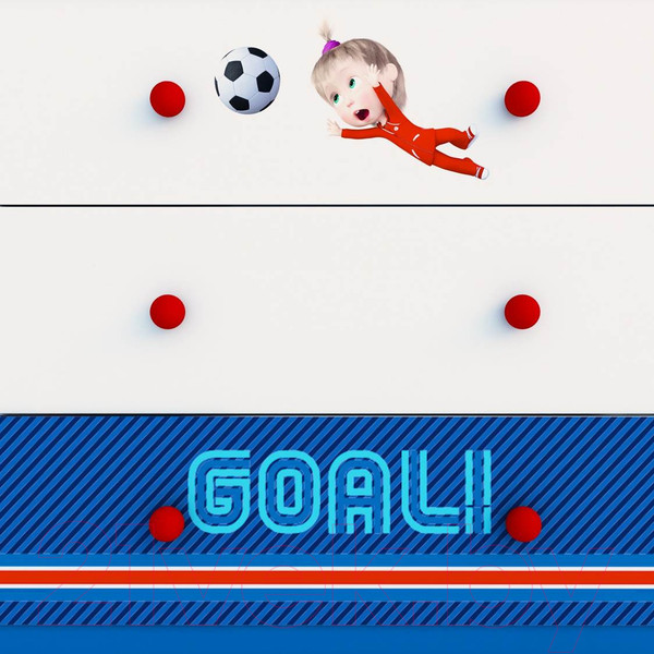 Изображение товара Комод Polini Kids Fun 3290 Маша и Медведь (синий)