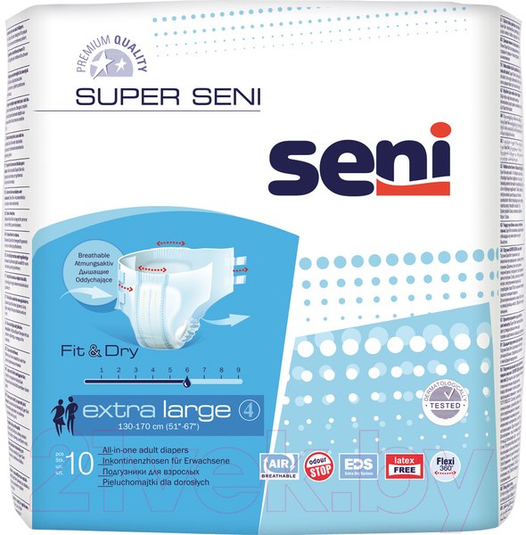 Изображение товара Подгузники для взрослых Seni Super Air Extra Large (10шт)