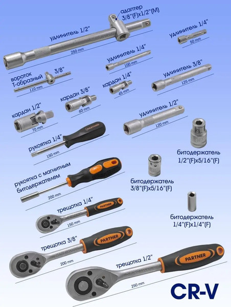 Изображение товара Универсальный набор инструментов Partner PA-38841(50650)