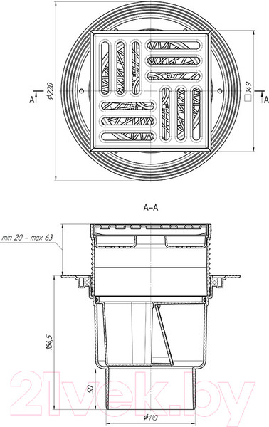 Изображение товара Трап для душа Ани Пласт ТQ1712
