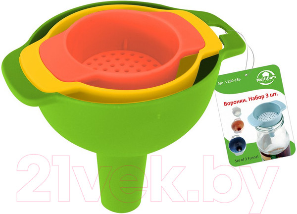 Изображение товара Набор воронок Мультидом VL80-186 (3шт)