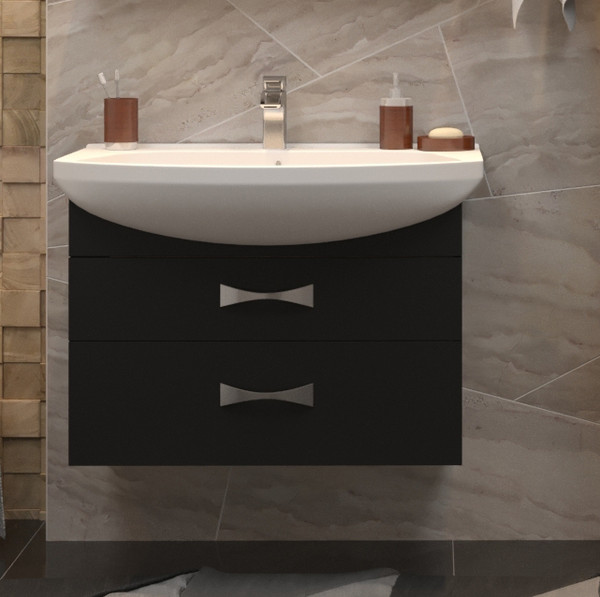 Изображение товара Тумба под умывальник Акватон Адель 80 / 1A193801AF950 (черный)