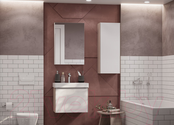 Изображение товара Шкаф с зеркалом для ванной Акватон Асти 50 (1A263302AX010)