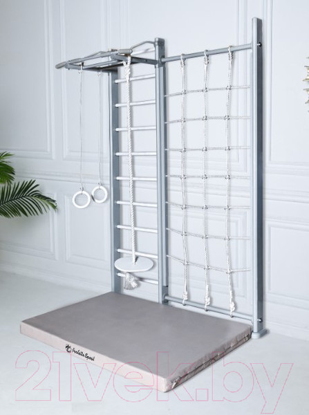 Изображение товара Детский спортивный комплекс Perfetto Sport Scala In Legno Con Rete Grigio / PS-124