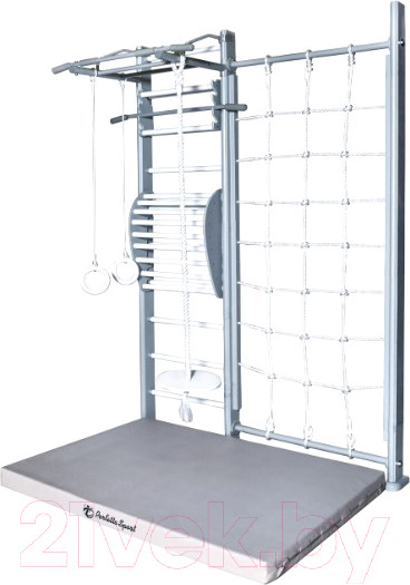 Изображение товара Детский спортивный комплекс Perfetto Sport Scala In Legno Con Rete 1 Grigio / PS-127