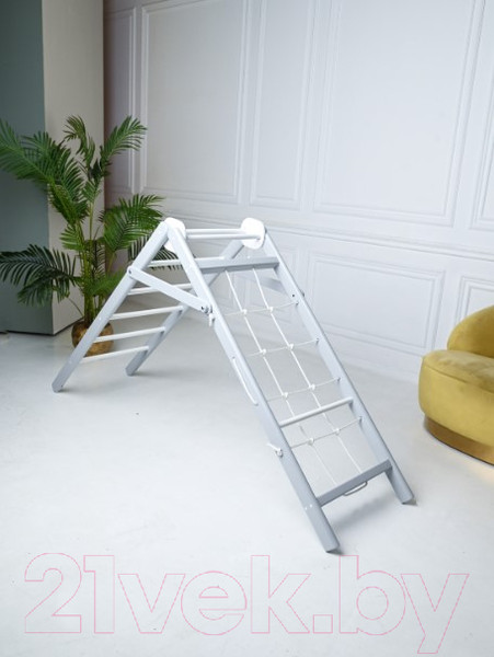 Изображение товара Детский спортивный комплекс Perfetto Sport Scala In Legno Con Rete 2 Grigio / PS-130